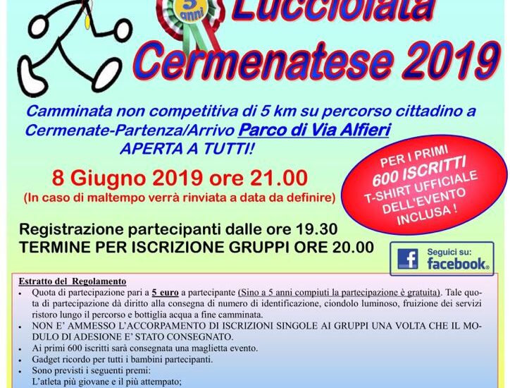 Locandina Lucciolata Camerlatese 2019